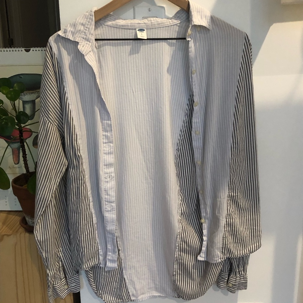 Multi-stripe super soft and slouchy Oxford button-down